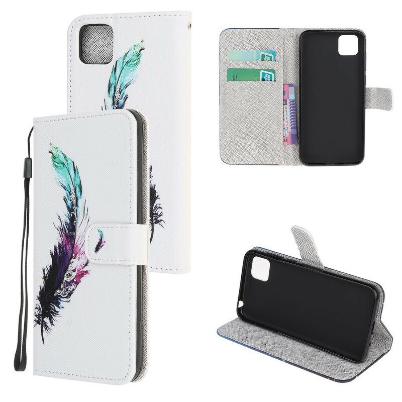 Flip Case voor Huawei Y5p Met Ketting Veer Met Koord