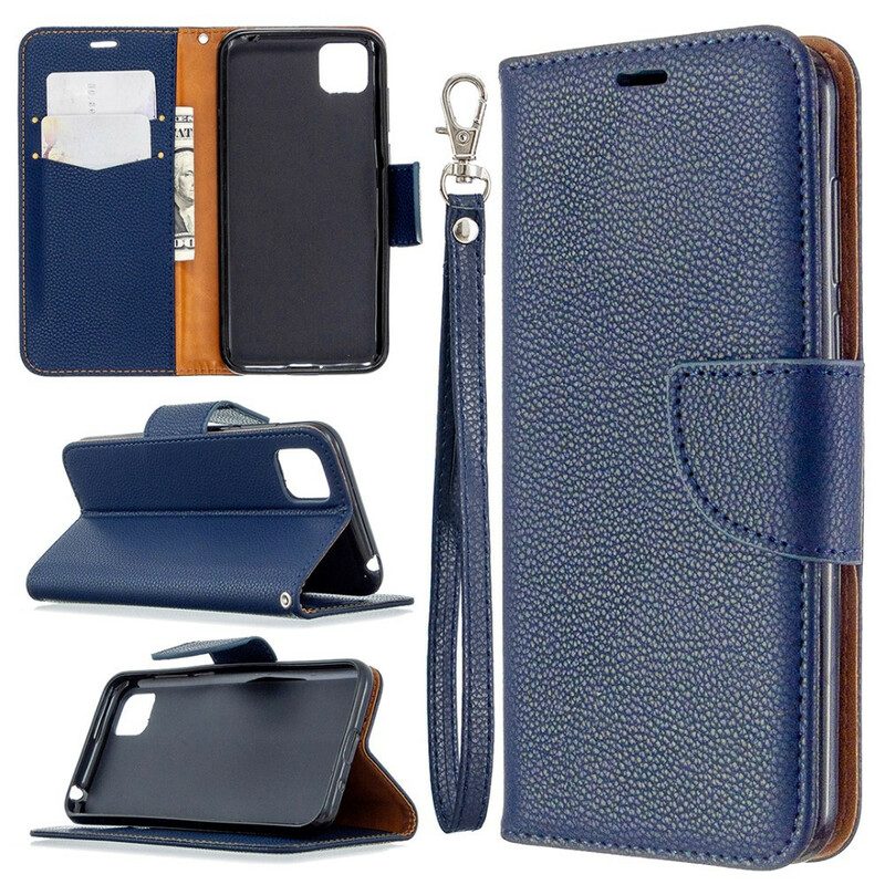 Folio-hoesje voor Huawei Y5p Flip Case Lychee Rabat Schuin