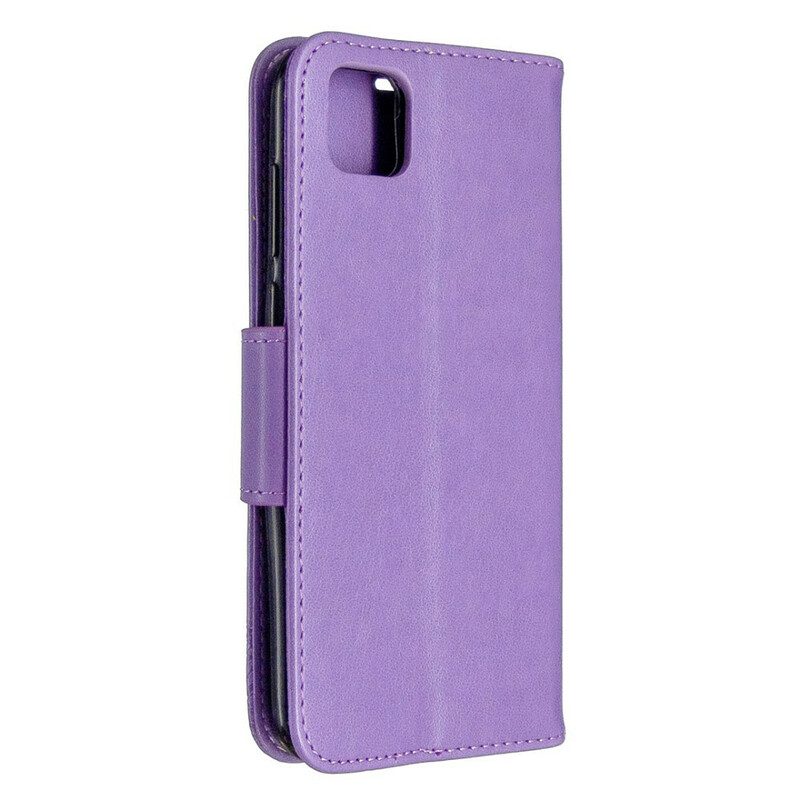 Folio-hoesje voor Huawei Y5p Flip Case Vlinders En Schuine Klep