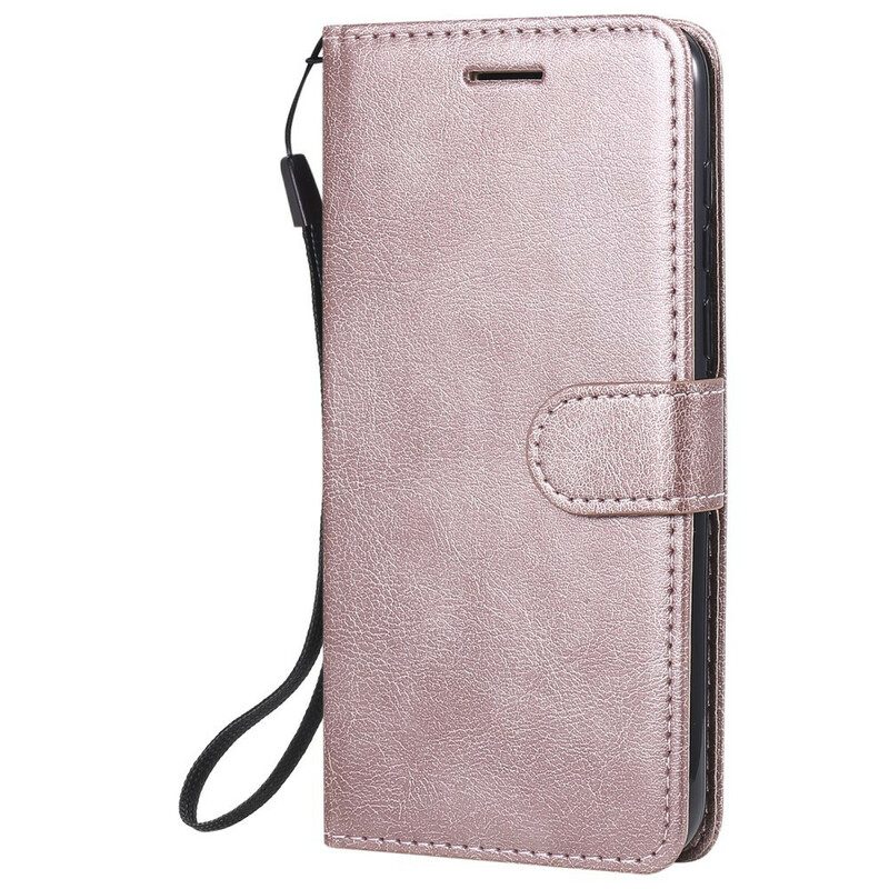 Folio-hoesje voor Huawei Y5p Met Ketting Strappy Leereffect