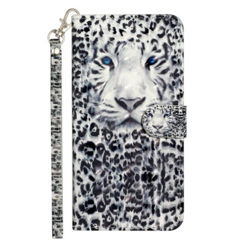 Folio-hoesje voor Huawei Y5p Met Ketting Tiger Light Strap-schijnwerpers