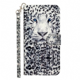 Folio-hoesje voor Huawei Y5p Met Ketting Tiger Light Strap-schijnwerpers