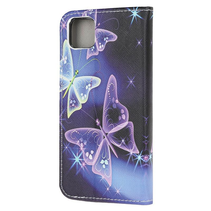 Folio-hoesje voor Huawei Y5p Vlinders En Bloemen 2