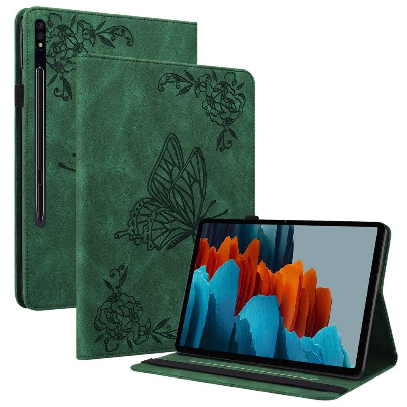 Cover Voor Samsung Galaxy Tab S9 Fe Vlinders En Bloemen