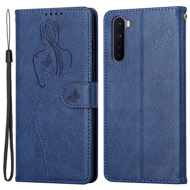 Flip Case voor OnePlus Nord Kunstleer Silhouet