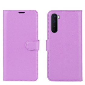 Folio-hoesje voor OnePlus Nord Klassiek Lychee-effect