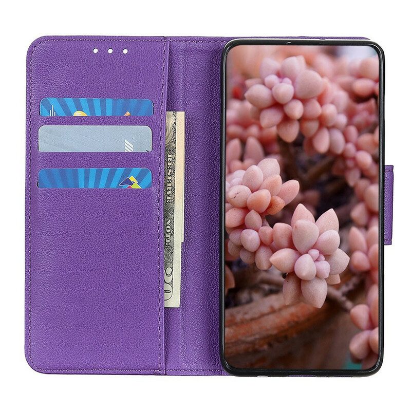 Leren Hoesje voor OnePlus Nord Lychee Lederen Stijl