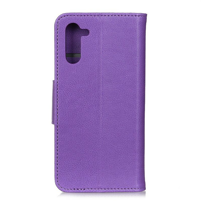 Leren Hoesje voor OnePlus Nord Lychee Lederen Stijl