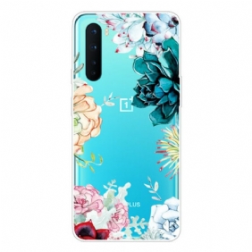 Telefoonhoesje voor OnePlus Nord Naadloze Aquarel Bloemen