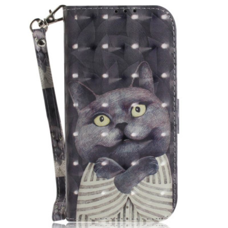 Bescherming Hoesje Samsung Galaxy S24 Plus 5g Knuffelkat Met Riem