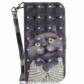 Bescherming Hoesje Samsung Galaxy S24 Plus 5g Knuffelkat Met Riem