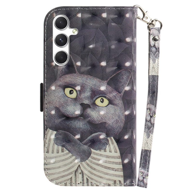 Bescherming Hoesje Samsung Galaxy S24 Plus 5g Knuffelkat Met Riem