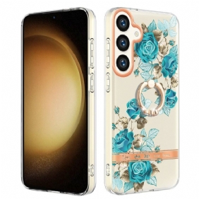 Case Hoesje Samsung Galaxy S24 Plus 5g Telefoonhoesje Ringhouder Met Bloemen