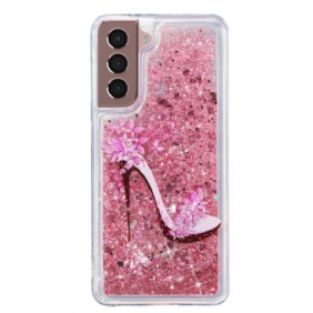 Cover Hoesje Samsung Galaxy S24 Plus 5g Telefoonhoesje Vloeibare Glitterpomp