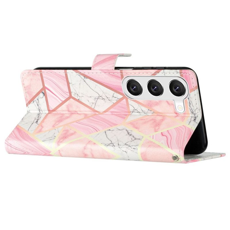 Cover Samsung Galaxy S24 Plus 5g Roze Marmer Bescherming Hoesje