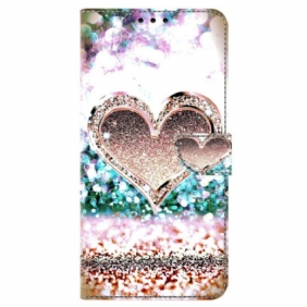 Flip Case Leren Samsung Galaxy S24 Plus 5g Roze Diamanten Hart