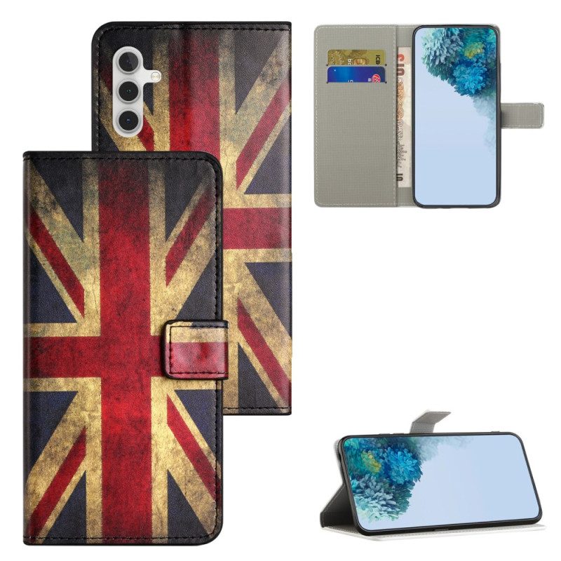 Folio-hoesje Samsung Galaxy S24 Plus 5g Telefoonhoesje Vintage Engelse Vlag