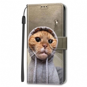 Folio-hoesje Samsung Galaxy S24 Plus 5g Telefoonhoesje Yo Kat Met Riem