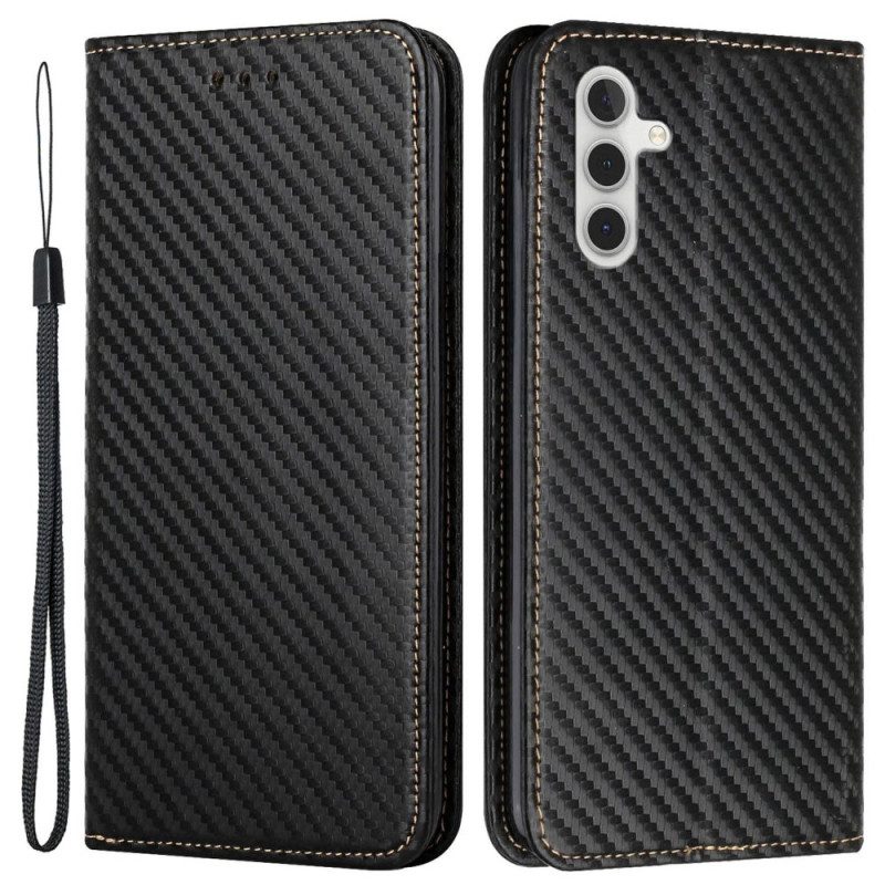 Folio-hoesje Voor Samsung Galaxy S24 Plus 5g Koolstofvezelband