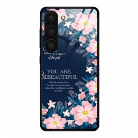 Hoesje Samsung Galaxy S24 Plus 5g Roze Bloemen Van Gehard Glas