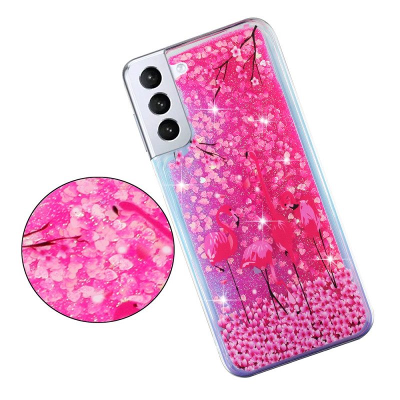 Hoesje Samsung Galaxy S24 Plus 5g Vogel Vloeibare Glitter