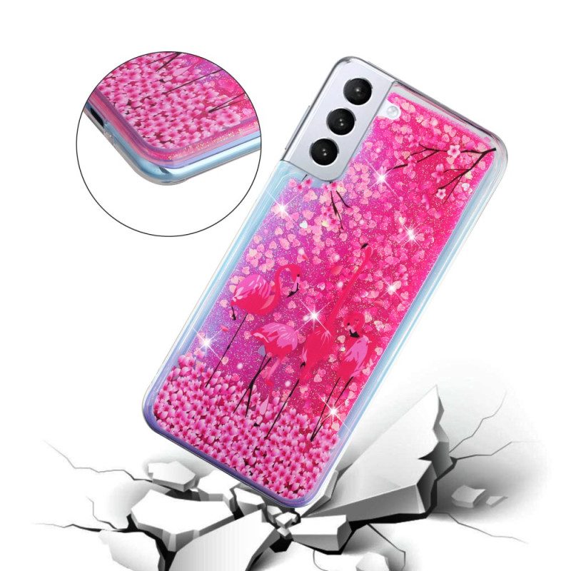 Hoesje Samsung Galaxy S24 Plus 5g Vogel Vloeibare Glitter