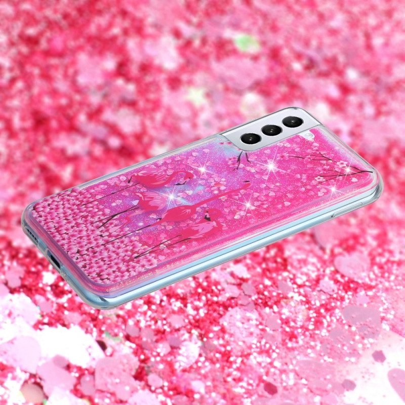 Hoesje Samsung Galaxy S24 Plus 5g Vogel Vloeibare Glitter