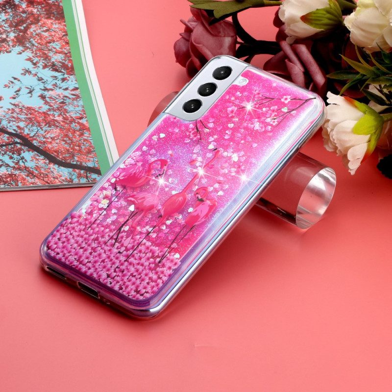 Hoesje Samsung Galaxy S24 Plus 5g Vogel Vloeibare Glitter