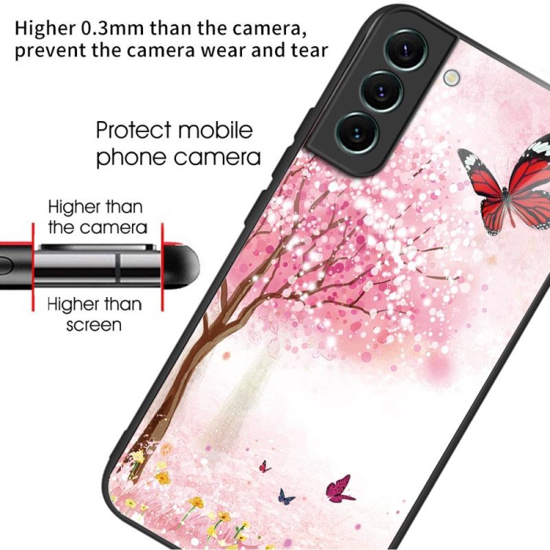 Hoesje Voor Samsung Galaxy S24 Plus 5g Kersenbloesems Van Gehard Glas