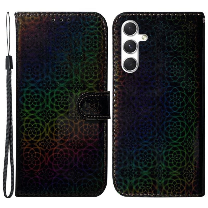 Leren Hoesje Samsung Galaxy S24 Plus 5g Disco Met Bandjes Bescherming Hoesje