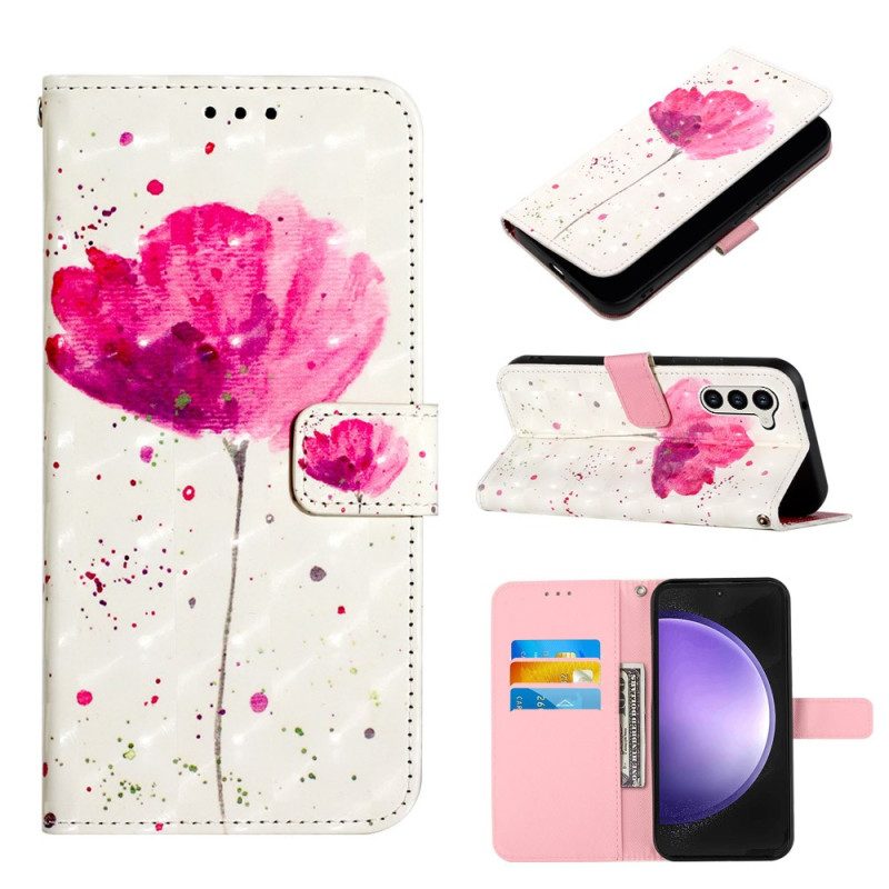 Leren Hoesje Samsung Galaxy S24 Plus 5g Papaver Bescherming Hoesje