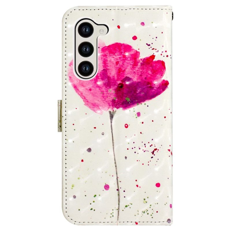 Leren Hoesje Samsung Galaxy S24 Plus 5g Papaver Bescherming Hoesje