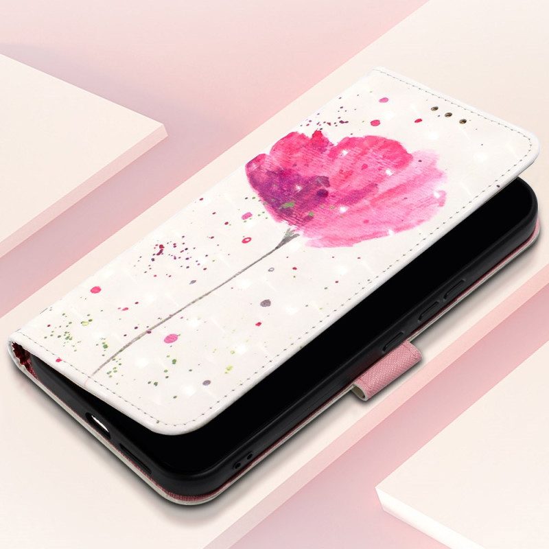 Leren Hoesje Samsung Galaxy S24 Plus 5g Papaver Bescherming Hoesje