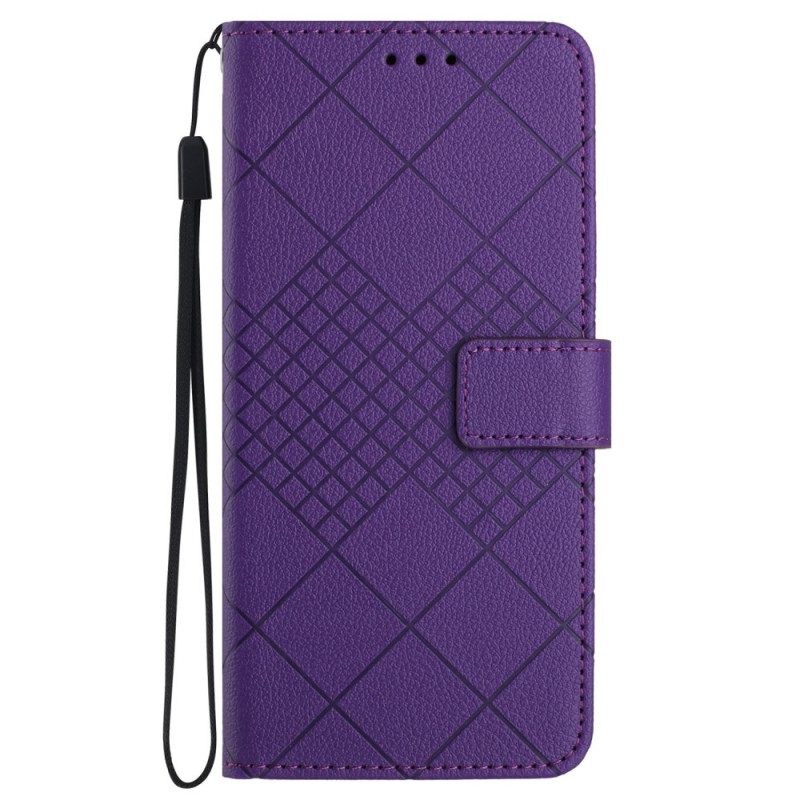 Leren Hoesje Voor Samsung Galaxy S24 Plus 5g Diamanten Met Bandjes