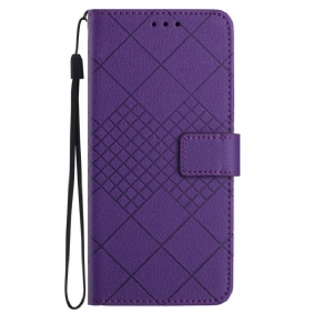 Leren Hoesje Voor Samsung Galaxy S24 Plus 5g Diamanten Met Bandjes