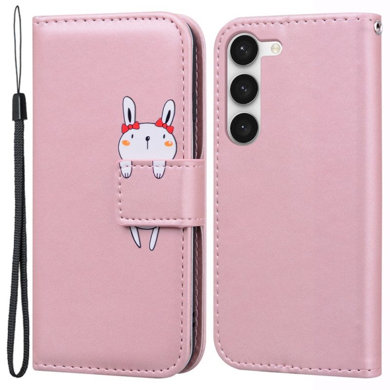 Leren Hoesje Voor Samsung Galaxy S24 Plus 5g Grappig Dier