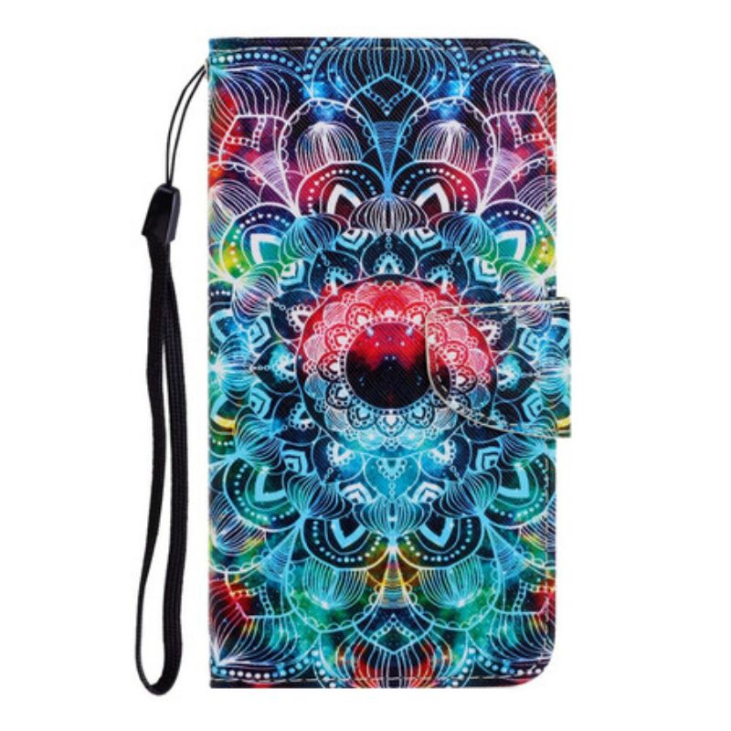 Flip Case voor Samsung Galaxy S20 Met Ketting Flitsende Strappy Mandala