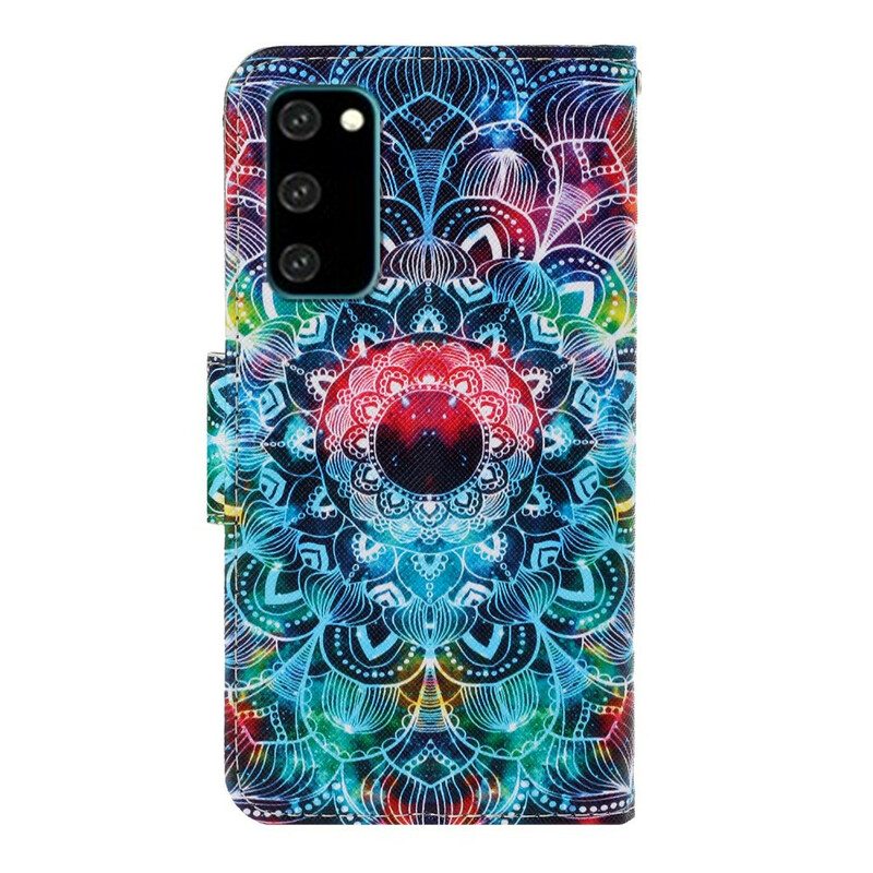 Flip Case voor Samsung Galaxy S20 Met Ketting Flitsende Strappy Mandala