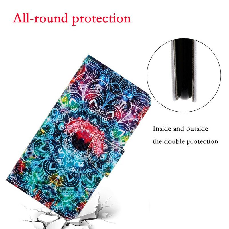 Flip Case voor Samsung Galaxy S20 Met Ketting Flitsende Strappy Mandala