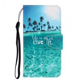 Flip Case voor Samsung Galaxy S20 Met Ketting Leef Het Op Lanyard