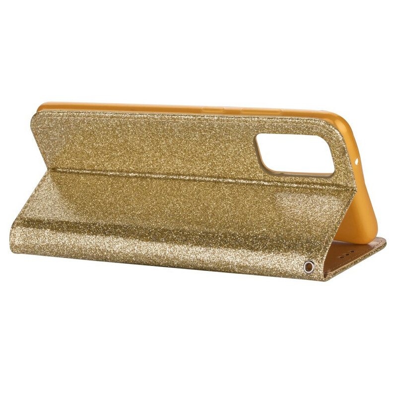 Folio-hoesje voor Samsung Galaxy S20 Glitter Portemonnee