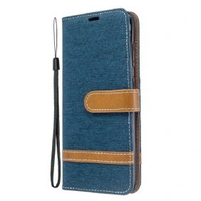 Folio-hoesje voor Samsung Galaxy S20 Met Ketting Band Van Stof En Leereffect