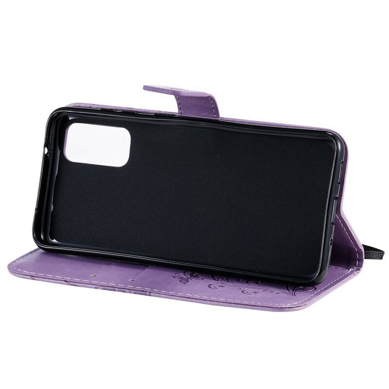 Folio-hoesje voor Samsung Galaxy S20 Met Ketting Gigantische Riemvlinders