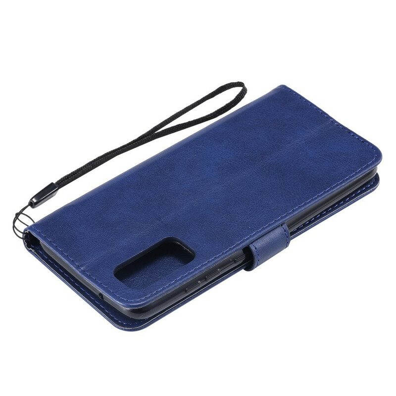 Folio-hoesje voor Samsung Galaxy S20 Met Ketting Strappy Leereffect