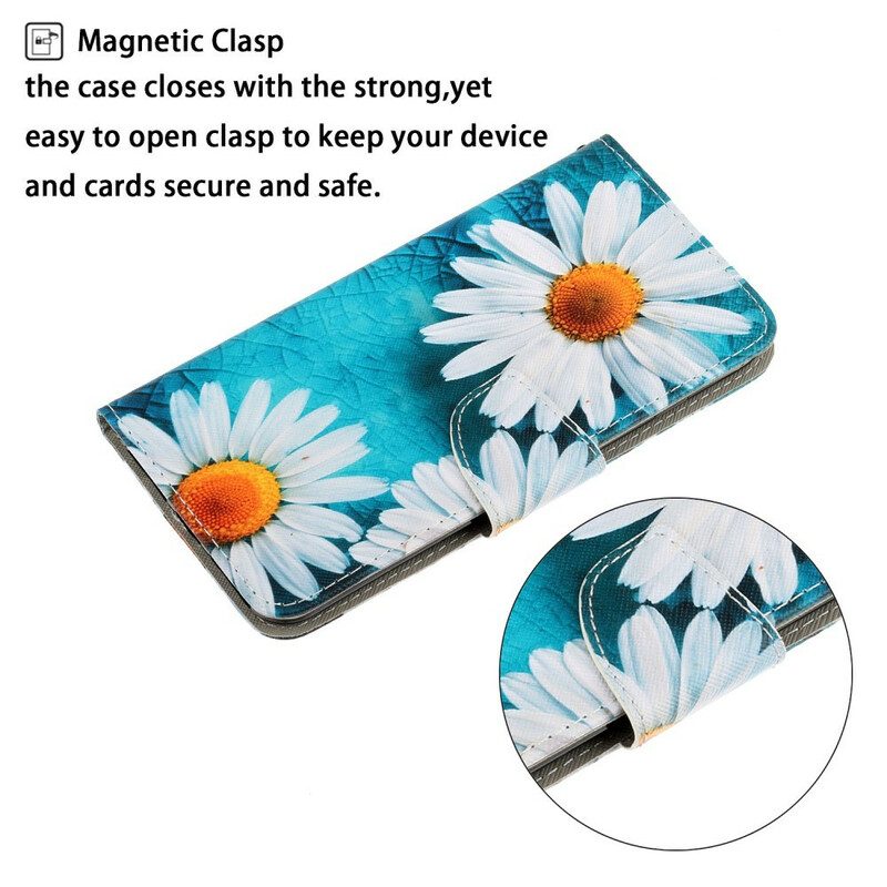 Folio-hoesje voor Samsung Galaxy S20 Met Ketting String Madeliefjes