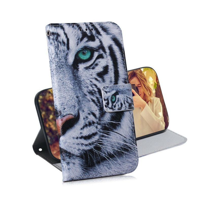 Folio-hoesje voor Samsung Galaxy S20 Tijger Gezicht