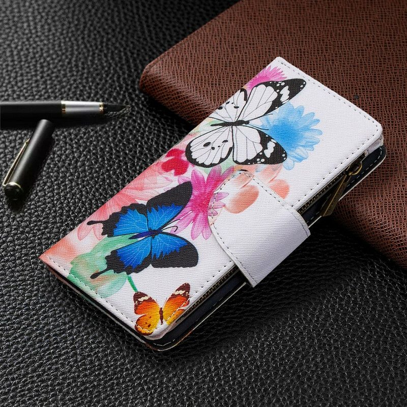 Folio-hoesje voor Samsung Galaxy S20 Vlinders Zak Met Ritssluiting