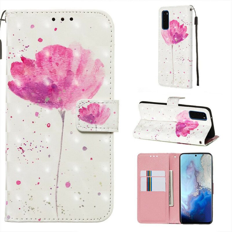 Hoesje Folio-hoesje voor Samsung Galaxy S20 Aquarel Papaver