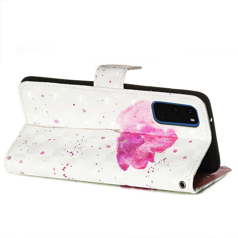 Hoesje Folio-hoesje voor Samsung Galaxy S20 Aquarel Papaver