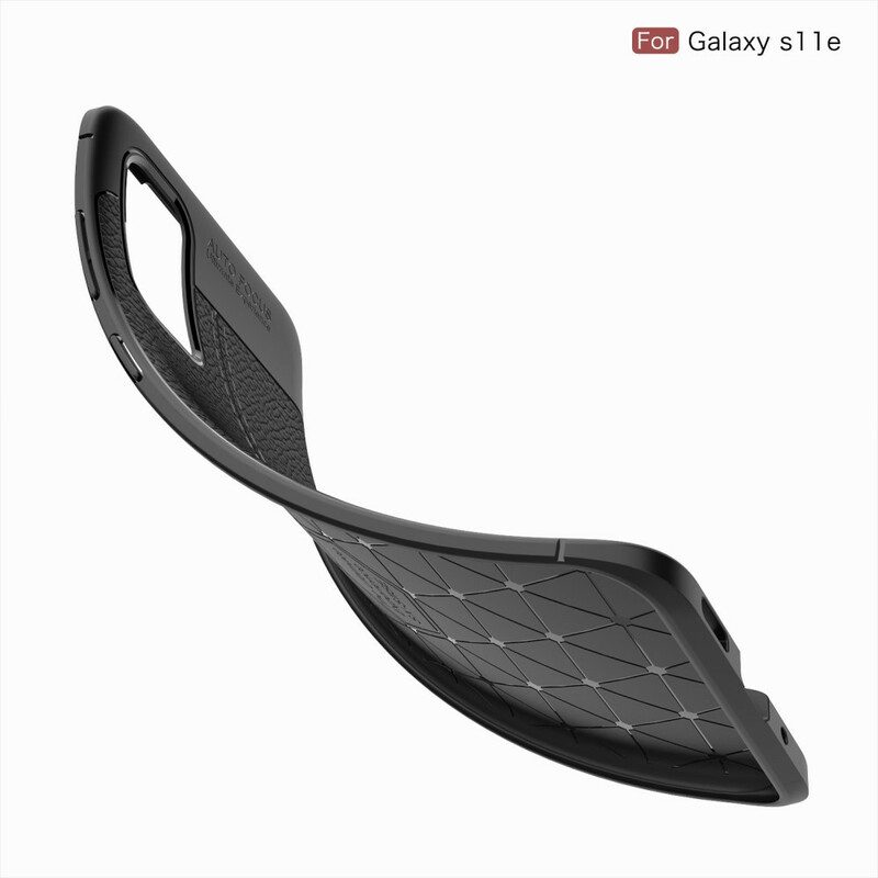 Hoesje voor Samsung Galaxy S20 Dubbellijnig Litchi-leereffect